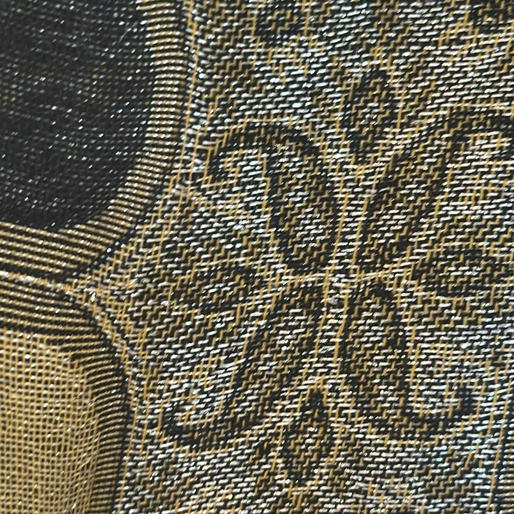 PAISLEY BLACK GOLD METALLIC SILVER SCARF EVENING‎ WRAP